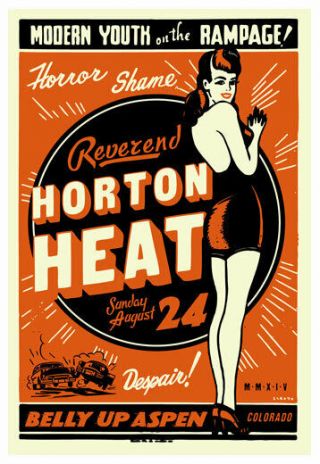 Scrojo Reverend Horton Heat Belly Up Aspen Colorado 2014 Poster Revhorton_1408