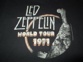 2007 Retro Led Zeppelin 1971 World Concert Tour (lg) T - Shirt Jimmy Page Plant