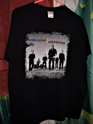 Kevin Costner & Modern West Concert T Shirt From Where I Stand 2014 Med