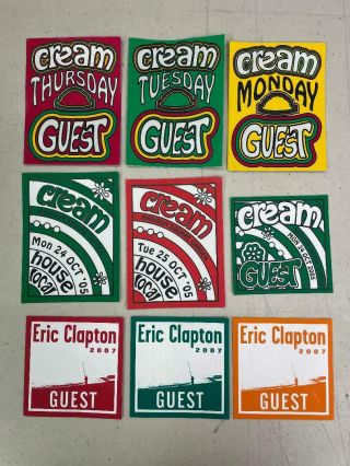 Eric Clapton,  Cream,  Backstage Sticker Passes