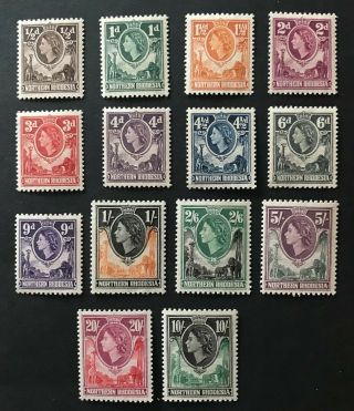 Northern Rhodesia 1953 Qeii Complete Set To 20/ - Nhm Sg 61 - 74