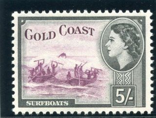 Gold Coast 1954 Qeii 5s Purple & Black Mnh.  Sg 163.  Sc 158.