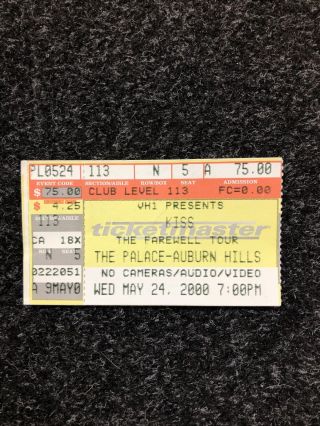Kiss Farewell Tour 2000 Vintage Concert Ticket Stub - The Palace Of Auburn Hills
