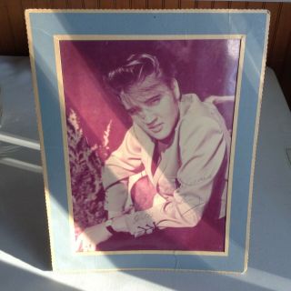 Rare Vintage 1950s - 1960s Elvis Presley Printed Autograph 8 X 10 Color Photo
