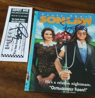 Pauly Shore Autographed/signed Son In Law Dvd Slip Cover & Ticket 2 Autographs