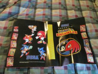Sonic & Knuckles Sega Genesis Club Video Game Book Cover Poster 1994 Promo Gear