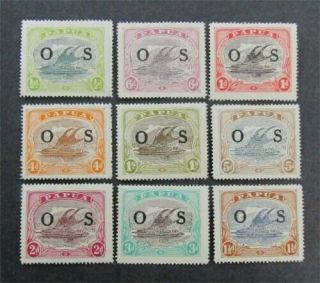 Nystamps British Papua Guinea Stamp O1 - O9 Og H $48 D25y760