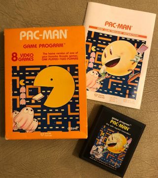 Vintage Pac - Man Atari Game W/ Instruction Book - 1981