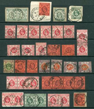 Old China Hong Kong Selection Of Kevii 39 X Stamps With Treaty Ports Pmks