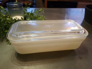 Vintage Oven Fire - King Ware Covered Casserole Loaf Pan With Lid White And Clear