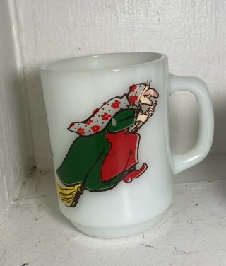 Anchor Hocking Milk Glass Coffee Mug The Norwegian Kitchen Witch Minty