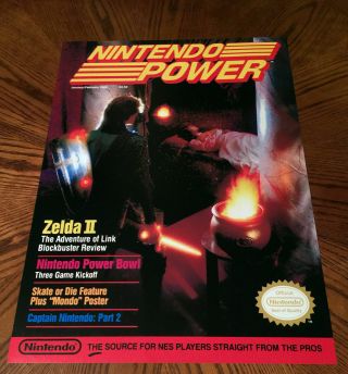 Nintendo Power Jan 1989 Zelda Ii 2 Adventure Of Link Video Game 24 " Cover Poster
