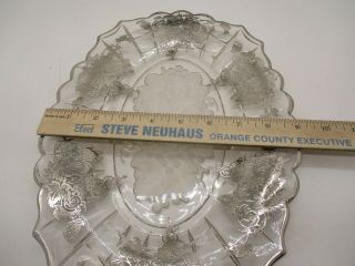 Vintage Sterling Overlay Glass Serving Platter Tray Gorgeous 3