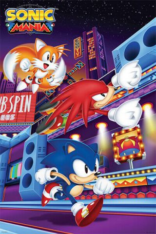 Sonic The Hedgehog Sonic Mania 24x36 Poster Sega Genesis Nintend0 Video Game