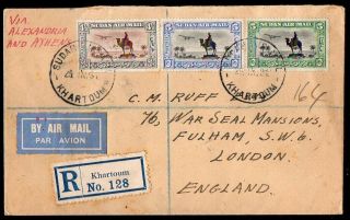 Sudan: 1931 Registered Airmail Cover To London From Khartoum