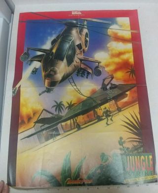 Vintage 1990s Sega Genesis / Gamepro Jungle Strike Vtg.  Video Game Poster 1993