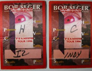 Bob Seger Its A Mystery Tour Backstage Pass And Guitar Pick