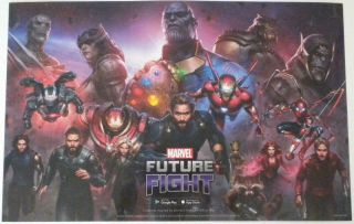 Sdcc Comic Con 2018 Handout Marvel Future Fight Game Promo Poster