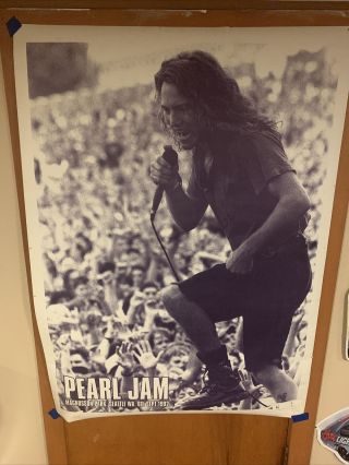 Pearl Jam Poster Magnusson Park,  Seattle Wa Sept 6th,  1992 39”x55”