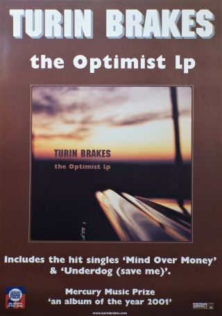 Turin Brakes The Optimist Uk Promo Folk Rock Poster Rare