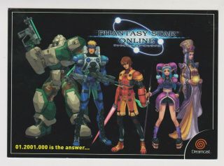 Phantasy Star Online Promo Postcard Sega 2000