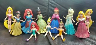 Mattel Disney Princess Magiclip Clip Dress Set Of 11 Dolls & 6 Dresses