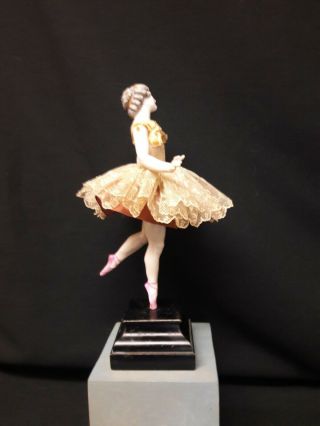 Antique Dressel And Kister Glazed Porcelain Ballerina Doll With Movable Arms,  B