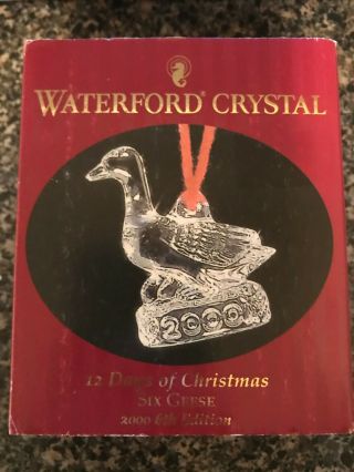 Waterford Crystal 2000 Six Geese A Laying 12 Days Of Christmas Ornament Ireland