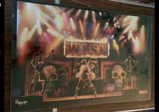 Vintage 1985 W.  A.  S.  P.  Live In Concert Poster Rock Heavy Metal Wasp