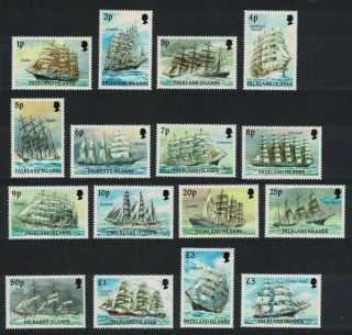Falkland Is.  Ships 16v Complete 1989 Mnh Sg 567 - 582