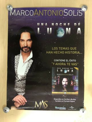 Vintage Marco Antonio Solis Una Noche De La Luna Promo Poster 19.  5 " X26.  5 "