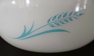 1961 Promo Pyrex Turquoise Wheat Round Casserole Dish w/Lid VGC No Chips 2