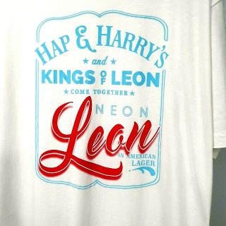 Hap & Harrys Kings Of Leon Xxl White Blue Come Together Neon Leon Beer T - Shirt