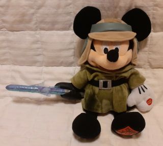 Rare 2013 Disney Parks Rotj 30th Star Wars Jedi Mickey Mouse Plush W/ Lightsaber