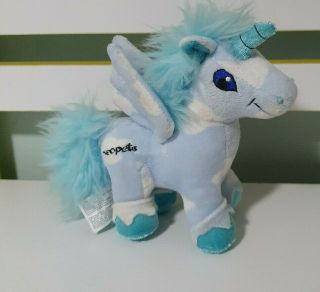 Neopets Cloud Uni Stuffed Figure Plush Unicorn Toy 16cm Tall 17cm Long Blue