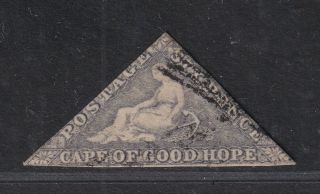 Cape Of Good Hope Sg 7c Scott 5b 1862 6d Slate Lilac Triangle Imperf Scv $540