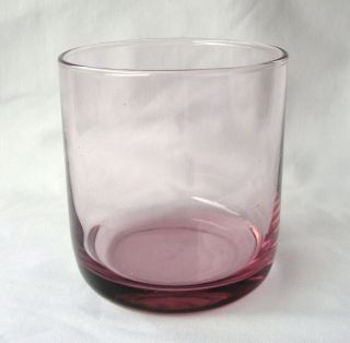 Set Of 5 Vintage Libbey Metropolitan Pink Plum Short Tumbler Rocks Glass