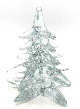 Vintage Fm Ronneby Sweden Clear Crystal Christmas Tree 6 " Signed Perfect