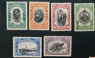 North Borneo 1931 3c To $1 Sg 295 - 300 Sc 185 - 190 Mlh/mh 3c 25c With Thin