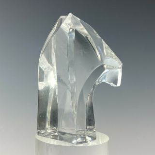St Louis Crystal Studio Hand Blown Art Glass Modernist Horse Head Sculpture Sms
