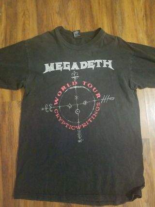 - - 1997 - Megadeth - Vintage Cryptic Writings Xl Rock Concert/tour T - Shirt