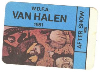 Van Halen Backstage Pass 1981 Concert Blue