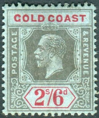 Gold Coast - 1921 2/6 Black & Red/blue Die Ii.  A Mounted Example Sg 81a