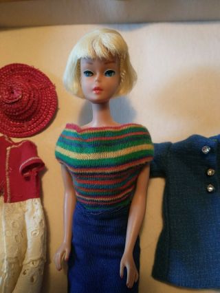 Barbie,  American Girl,  With Dress,  Blonde Blue Eyes Made In Japan.  1958.