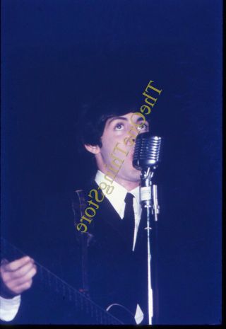 The Beatles Concert Paul Mccartney 1960s 35mm Slide Singing Guitar