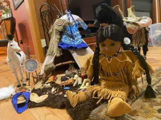 Kaya Native American Indian American Girl Doll Set.  Includes Teepee,  Horses