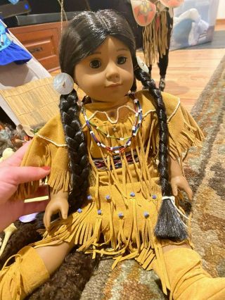 KAYA Native American Indian American Girl Doll set.  Includes teepee,  horses 3
