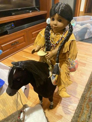KAYA Native American Indian American Girl Doll set.  Includes teepee,  horses 6