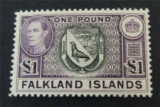 Nystamps British Falkland Islands Stamp 96 Og H $95 N20y2056