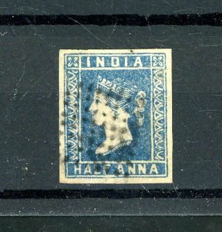 India 1854 Half Anna Blue Die I Sg 2/5 Fine (n776)